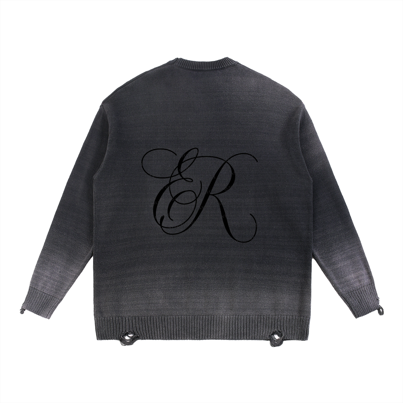 Sun Fade Distressed Ripped Crewneck sweater