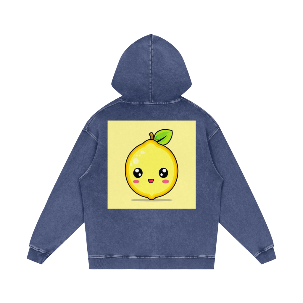 Snow Washed Loose Cotton Hoodie