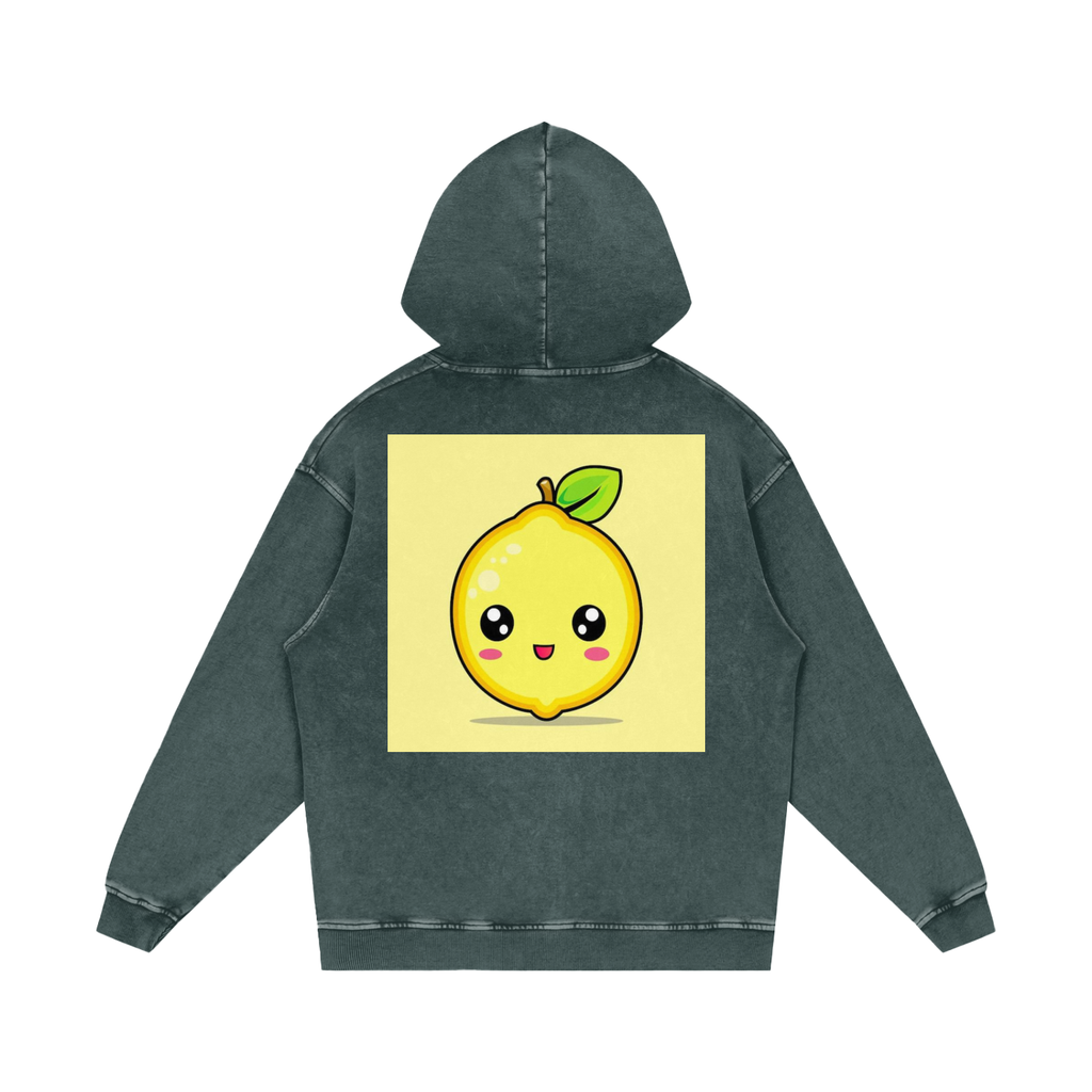 Snow Washed Loose Cotton Hoodie