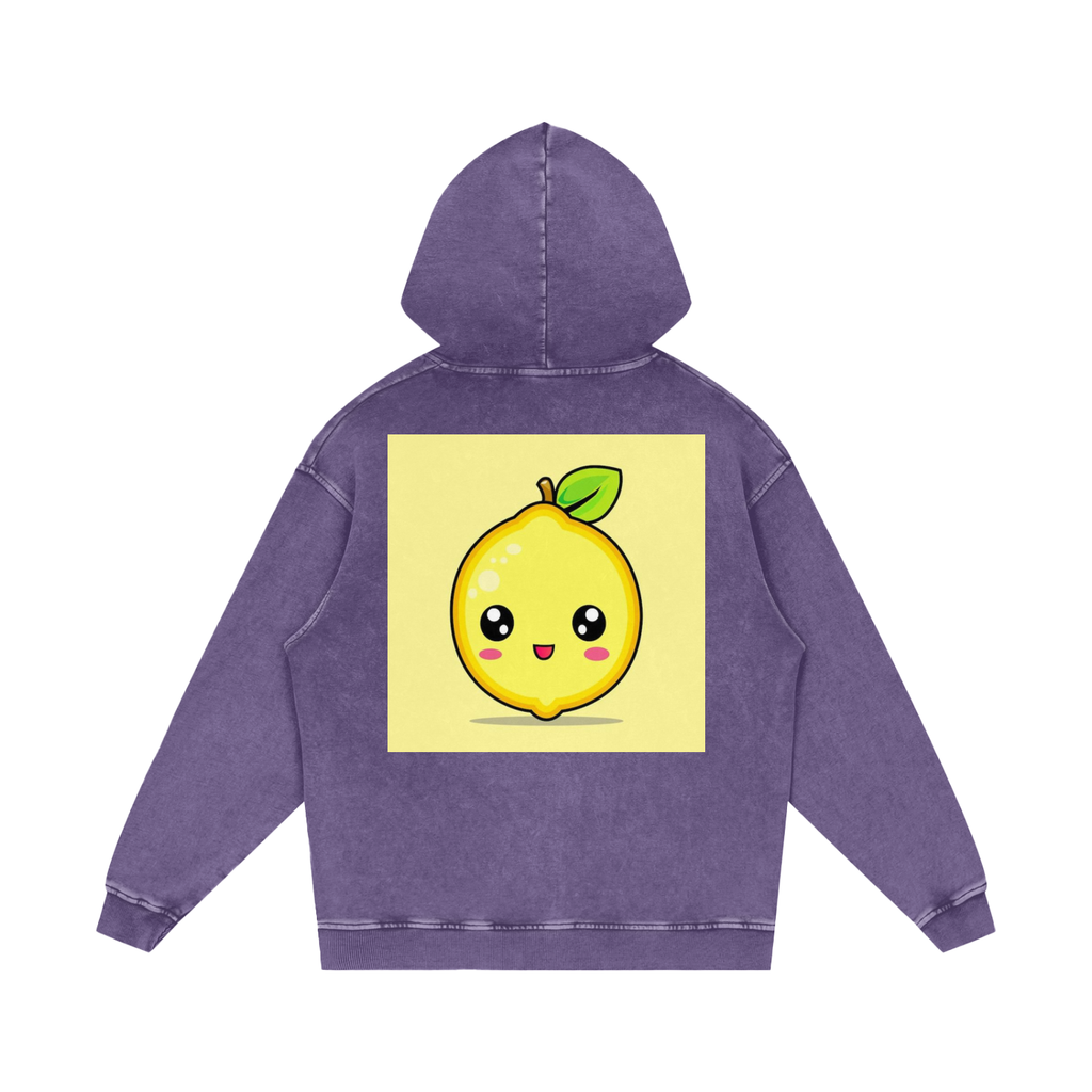 Snow Washed Loose Cotton Hoodie