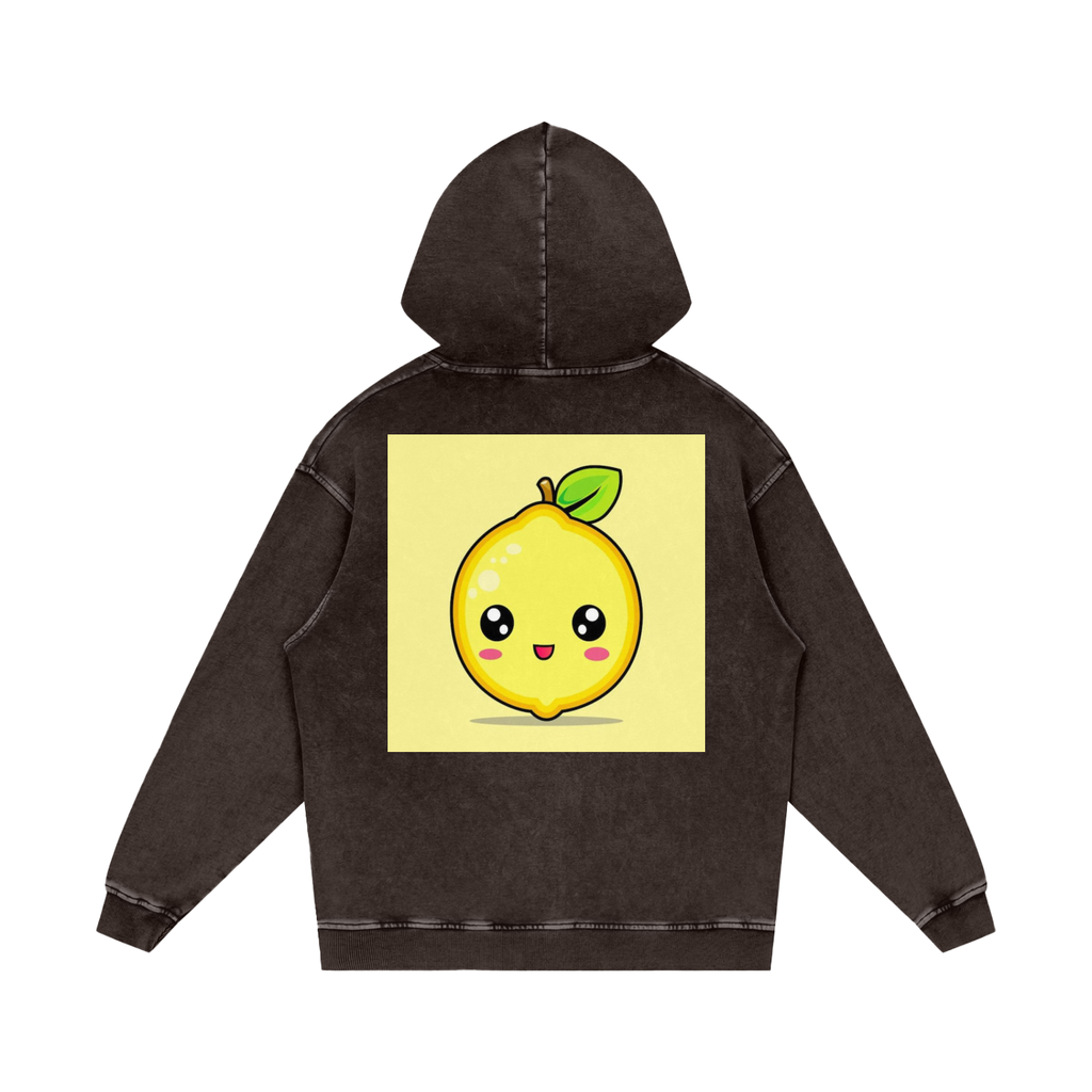 Snow Washed Loose Cotton Hoodie