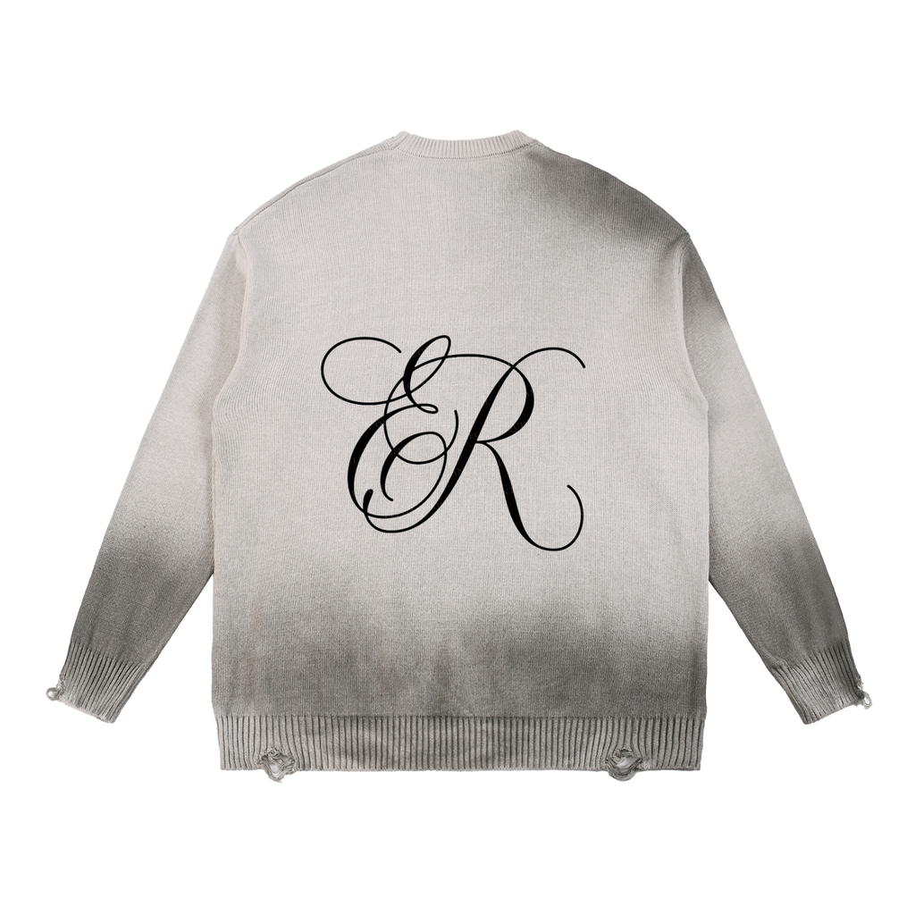 Sun Fade Distressed Ripped Crewneck sweater