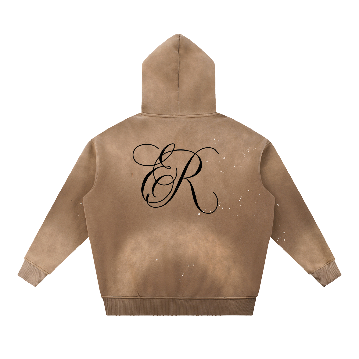 Vintage Washed Frayed Fleece Hoodie