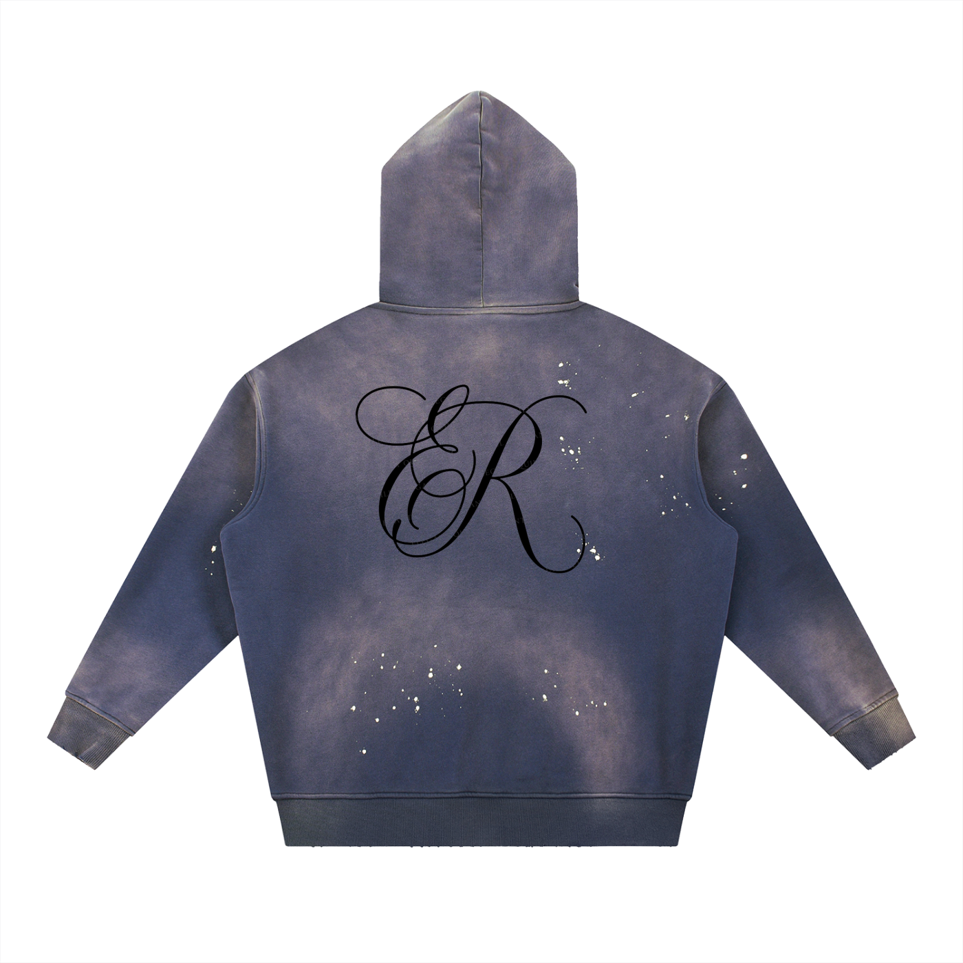 Vintage Washed Frayed Fleece Hoodie