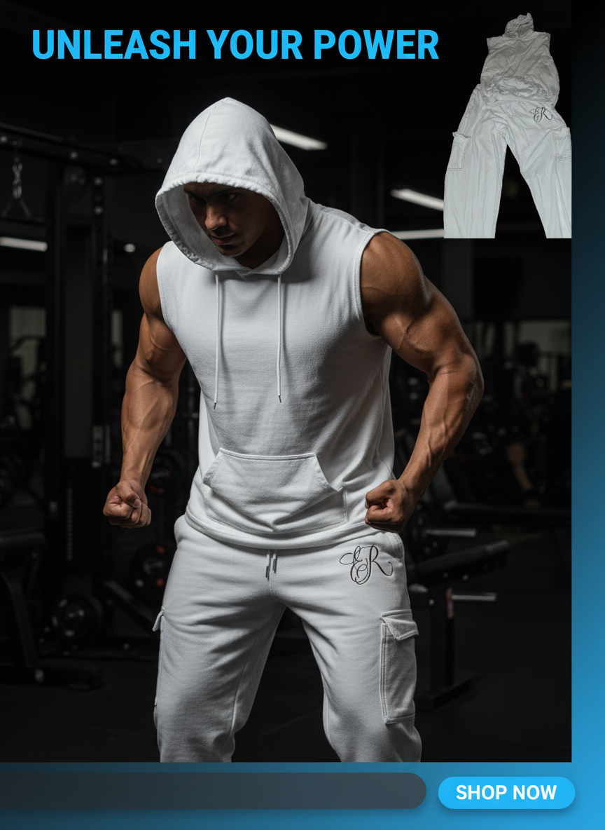 Mens sleeveless hoodie set