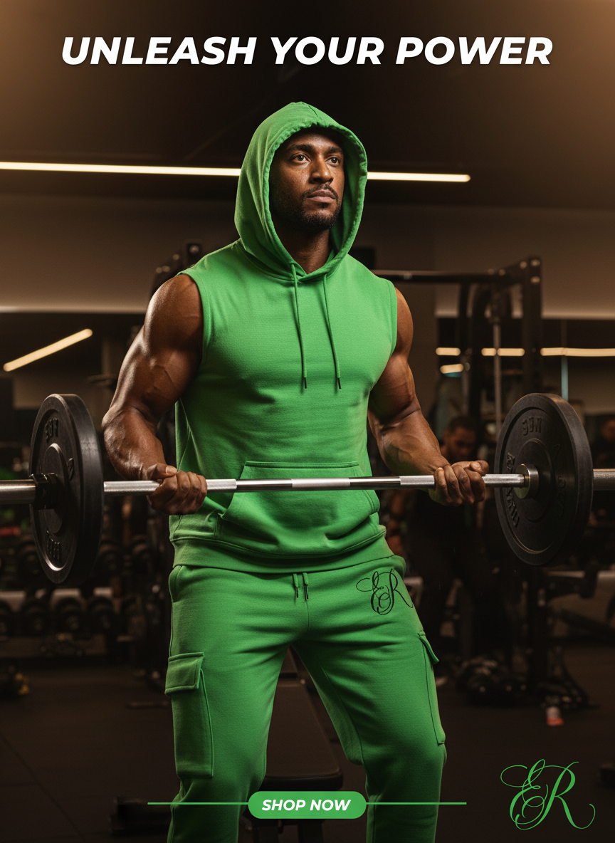 Mens sleeveless hoodie set